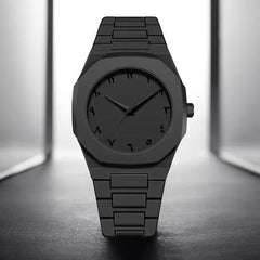 Arabic Aura Analogue Watch - Black , Comes With Box