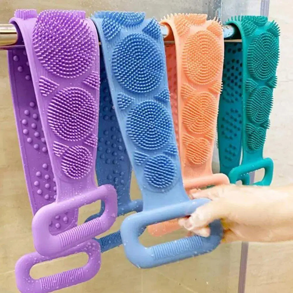 5 Pcs Easy-to-Clean Silicone Body Wash Belt - Multicolor for Convenient Bathing