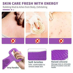 5 Pcs Easy-to-Clean Silicone Body Wash Belt - Multicolor for Convenient Bathing